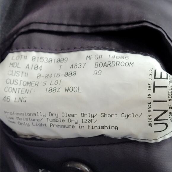 Barneys New York Gray Pin Stripe Two Button Single Breasted Men's Suit Jacket - Picture 11 of 12